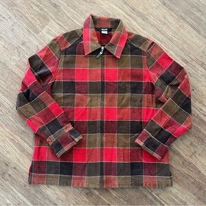 Plaid Zip-Up Jacket, Alia, Sz 14